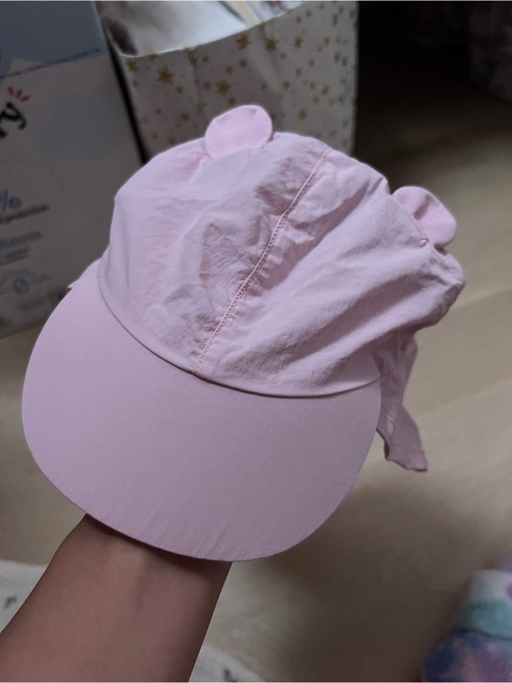 Old Navy Light Pink Kids Sun Cap with Ear Accents